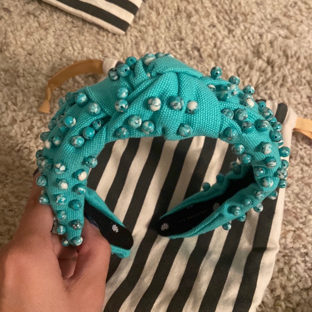 Lele Sadoughi turquoise beaded headband